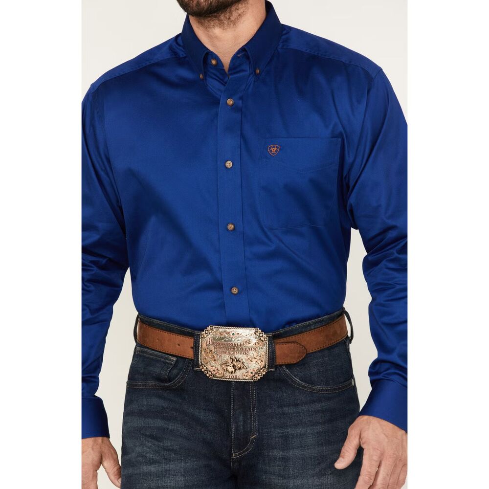 Ariat Solid Twill Button Down Shirt Ultramarine Size M Western Long Sleeve